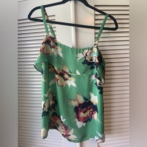 CAbi Green Ruffled Camisole Top